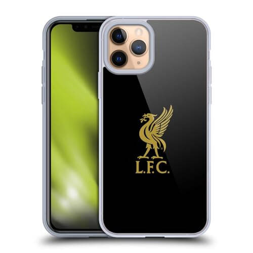 Head Case Designs Resmi Lisanslı Liverpool Futbol Kulübü Altın Logo Siyah Karaciğer Kuşu Yumuşak Jel Kılıf Apple iPhone 11 Pro ile Uyumlu - 1