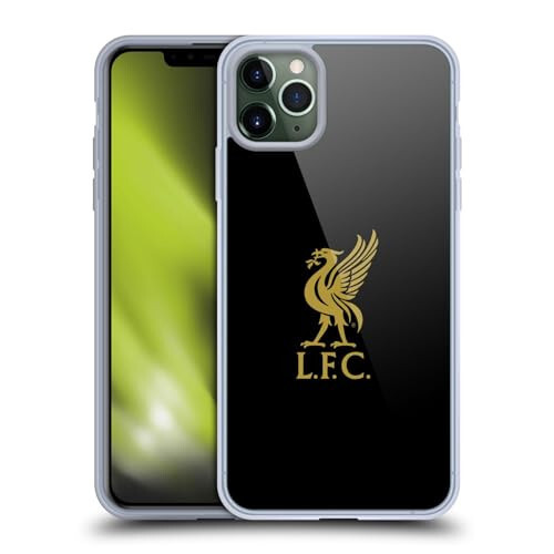 Head Case Designs Resmi Lisanslı Liverpool Futbol Kulübü Altın Logo Siyah Liver Bird Yumuşak Jel Kılıf Apple iPhone 11 Pro Max ile Uyumlu - 1