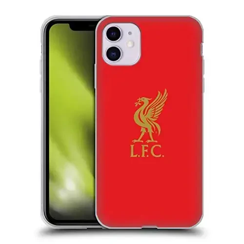 Head Case Designs Officially Licensed Liverpool Football Club Gold Logo On Red Liver Bird Gel Case [Military Grade Protection] Compatible with Apple iPhone 11 - 1