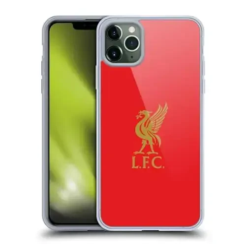 Head Case Designs Officially Licensed Liverpool Football Club Gold Logo On Red Liver Bird Gel Case [Military Grade Protection] Compatible with Apple iPhone 11 Pro Max and Compatible with MagSafe - 1