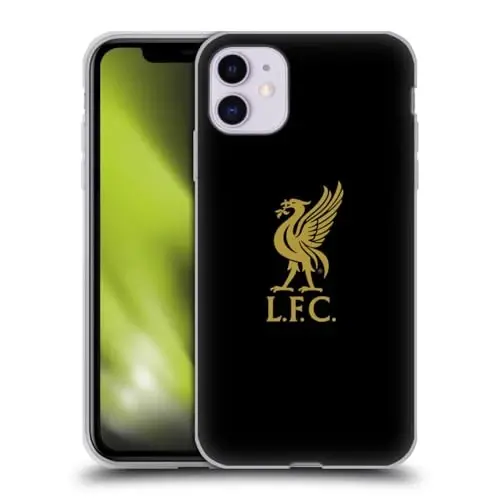 Head Case Designs Officially Licensed Liverpool Football Club Gold Logo On Black Liver Bird Gel Case [Military Grade Protection] Compatible with Apple iPhone 11 - 1