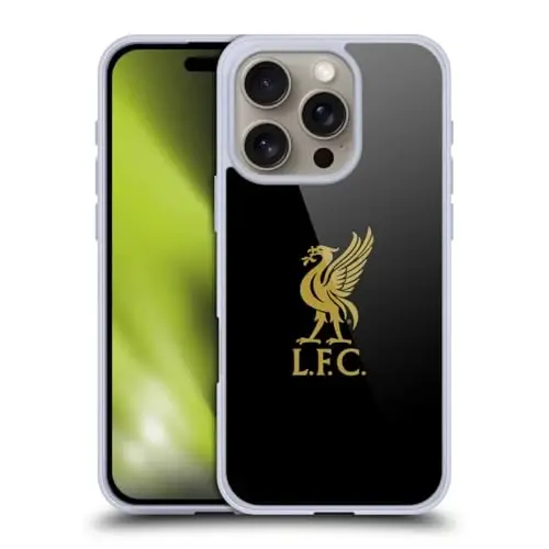 Head Case Designs Officially Licensed Liverpool Football Club Gold Logo On Black Liver Bird Gel Case [Military Grade Protection] Compatible with Apple iPhone 16 Pro and Compatible with MagSafe - 6