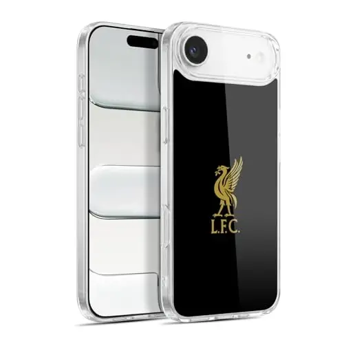 Head Case Designs Officially Licensed Liverpool Football Club Gold Logo On Black Liver Bird Gel Case [Military Grade Protection] Compatible with Apple iPhone 17 Air and Compatible with MagSafe - HEAD CASE DESIGNS