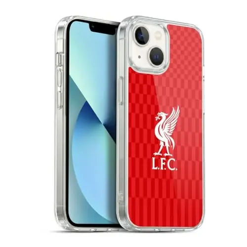 Head Case Designs Officially Licensed Liverpool Football Club White On Red Kit Liver Bird Gel Case [Military Grade Protection] Compatible with Apple iPhone 13 