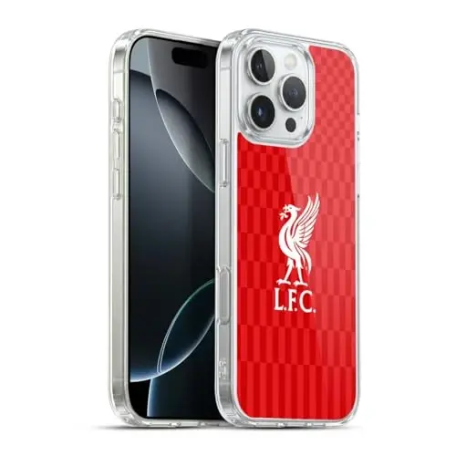 Head Case Designs Officially Licensed Liverpool Football Club White On Red Kit Liver Bird Gel Case [Military Grade Protection] Compatible with Apple iPhone 16 Pro Max and Compatible with MagSafe - 1