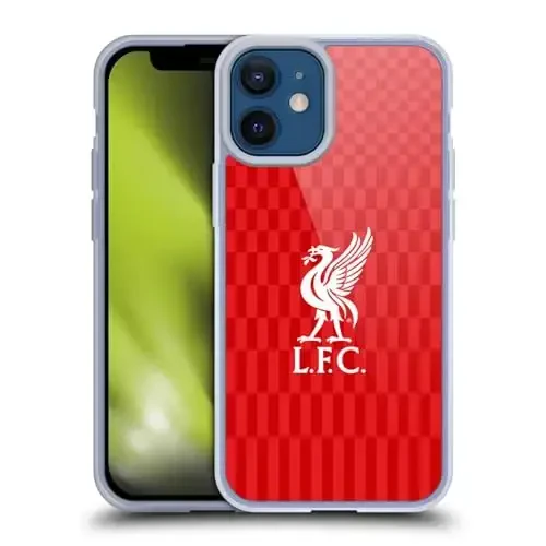 Head Case Designs Officially Licensed Liverpool Football Club White On Red Kit Liver Bird Gel Case [Military Grade Protection] Compatible with Apple iPhone 12 Mini and Compatible with MagSafe - 1