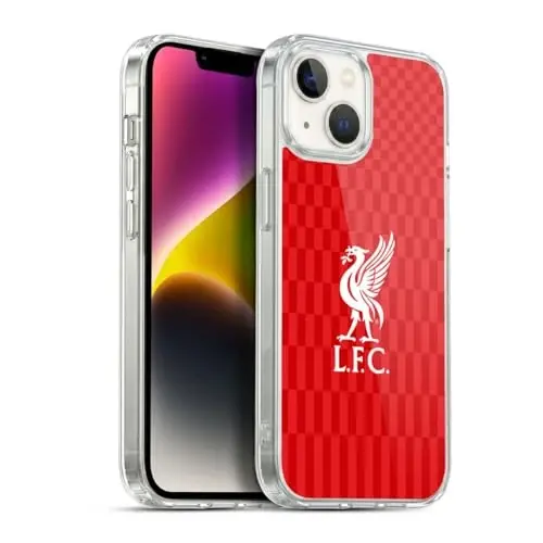 Head Case Designs Officially Licensed Liverpool Football Club White On Red Kit Liver Bird Gel Case [Military Grade Protection] Compatible with Apple iPhone 14 - 1