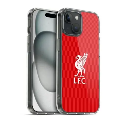Head Case Designs Officially Licensed Liverpool Football Club White On Red Kit Liver Bird Gel Case [Military Grade Protection] Compatible with Apple iPhone 15 and Compatible with MagSafe - 1