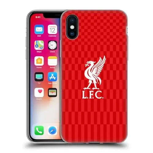 Head Case Designs Officially Licensed Liverpool Football Club White On Red Kit Liver Bird Gel Case [Military Grade Protection] Compatible with Apple iPhone X/iPhone Xs - 1