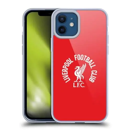 Head Case Designs Officially Licensed Liverpool Football Club White LFC On Red Liver Bird Gel Case [Military Grade Protection] Compatible with Apple iPhone 12 / iPhone 12 and Compatible with MagSafe - 1