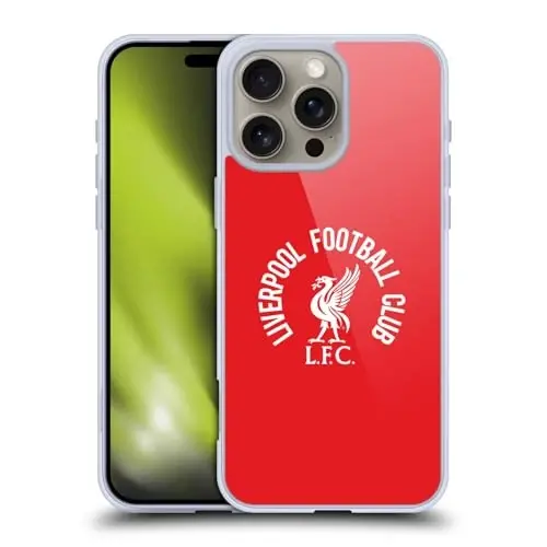 Head Case Designs Officially Licensed Liverpool Football Club White LFC On Red Liver Bird Gel Case [Military Grade Protection] Compatible with Apple iPhone 16 Pro Max and Compatible with MagSafe - 1