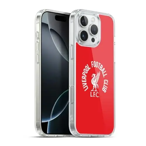 Head Case Designs Officially Licensed Liverpool Football Club White LFC On Red Liver Bird Gel Case [Military Grade Protection] Compatible with Apple iPhone 16 Pro Max and Compatible with MagSafe - 1