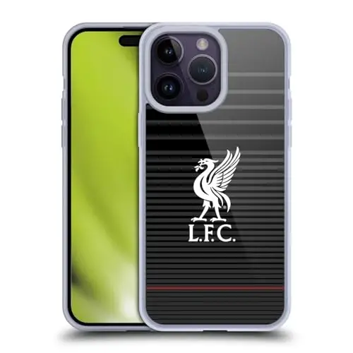 Head Case Designs Officially Licensed Liverpool Football Club White On Black Kit Liver Bird Gel Case [Military Grade Protection] Compatible with Apple iPhone 14 Pro Max and Compatible with MagSafe - 1