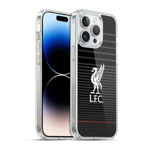 Head Case Designs Officially Licensed Liverpool Football Club White On Black Kit Liver Bird Gel Case [Military Grade Protection] Compatible with Apple iPhone 14 Pro Max and Compatible with MagSafe - 1