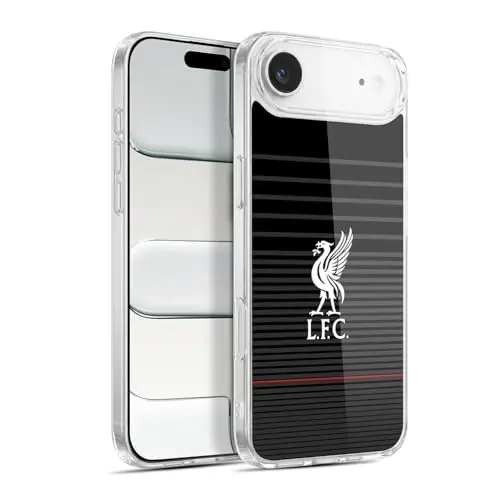 Head Case Designs Officially Licensed Liverpool Football Club White On Black Kit Liver Bird Gel Case [Military Grade Protection] Compatible with Apple iPhone 17 Air and Compatible with MagSafe 