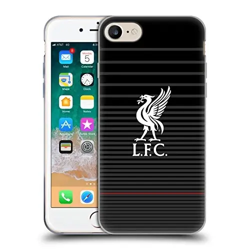Head Case Designs Officially Licensed Liverpool Football Club White On Black Kit Liver Bird Soft Gel Case Compatible with Apple iPhone 7/8 / SE 2020 & 2022 - 2