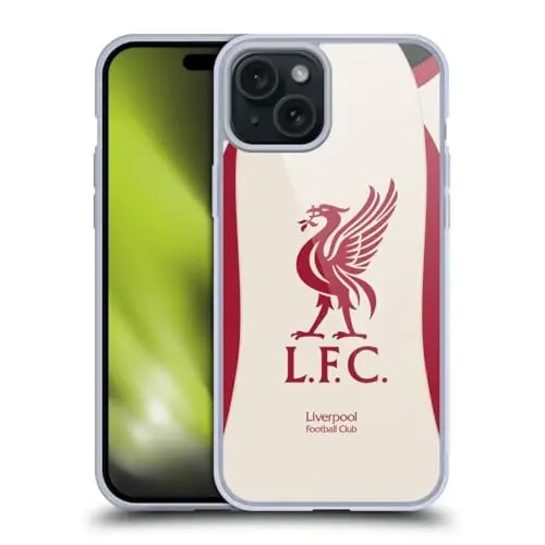 Head Case Designs Resmi Lisanslı Liverpool Futbol Kulübü Deplasman 2025/26 Forma Jel Kılıf [Askeri Sınıf Koruma] Apple iPhone 15 Plus ile Uyumlu 