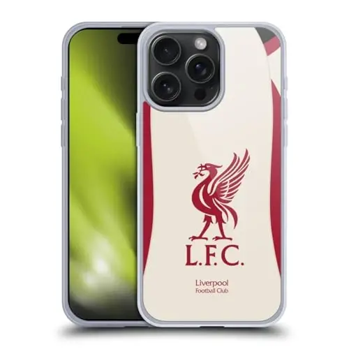 Head Case Designs Resmi Lisanslı Liverpool Futbol Kulübü Deplasman 2025/26 Forma Jel Kılıf [Askeri Sınıf Koruma] Apple iPhone 15 Pro Max ile Uyumlu 