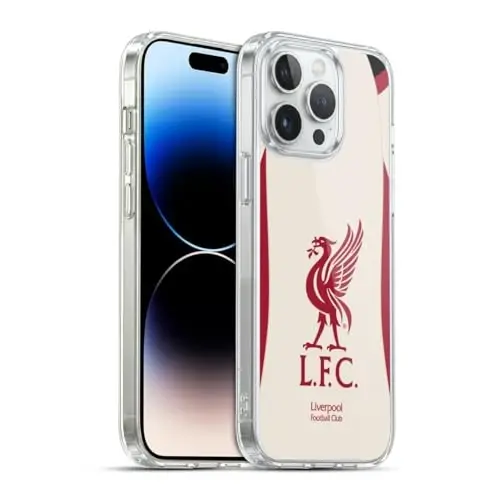Head Case Designs Resmi Lisanslı Liverpool Futbol Kulübü Deplasman 2025/26 Forma Jel Kılıfı [Askeri Sınıf Koruma] Apple iPhone 14 Pro Max ile Uyumlu - 2