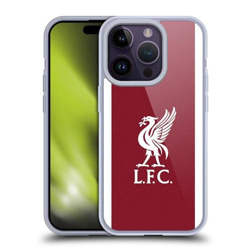 Head Case Designs Resmi Lisanslı Liverpool Futbol Kulübü Ev Forma 2023/24 Yumuşak Jel Kılıf Apple iPhone 14 Pro ile Uyumlu - 1