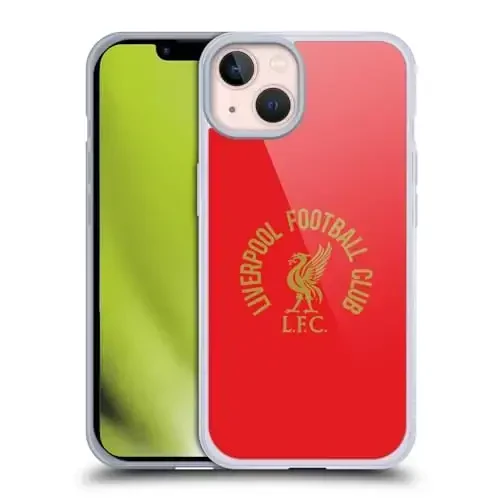 Head Case Designs Officially Licensed Liverpool Football Club Gold LFC On Red Liver Bird Gel Case [Military Grade Protection] Compatible with Apple iPhone 13 and Compatible with MagSafe - 1