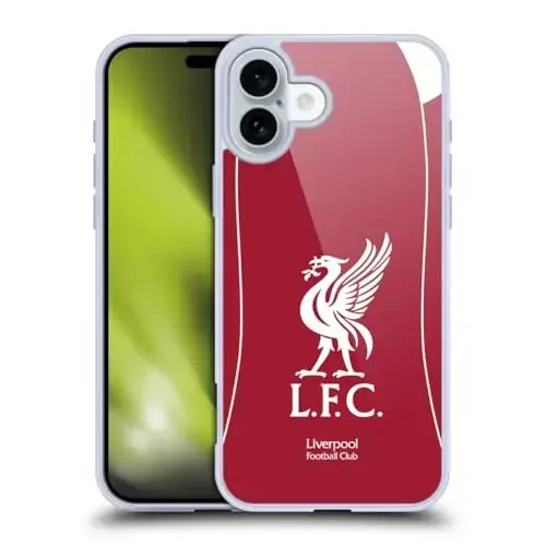 Head Case Designs Officially Licensed Liverpool Football Club Home 2025/26 Kit Gel Case [Military Grade Protection] Compatible with Apple iPhone 16 Plus 