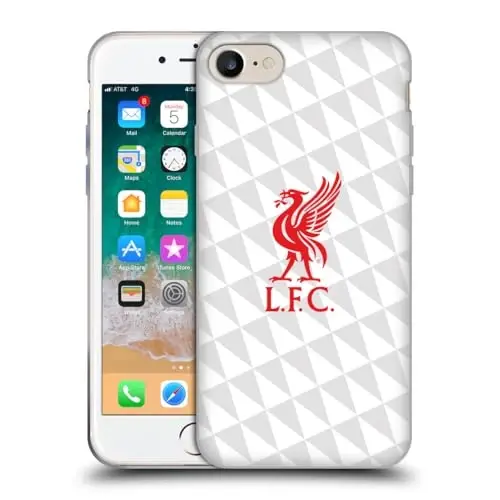Head Case Designs Officially Licensed Liverpool Football Club Red On White Kit Liver Bird Gel Case [Military Grade Protection] Compatible with Apple iPhone 7/8 / SE 2020 and Compatible with MagSafe 