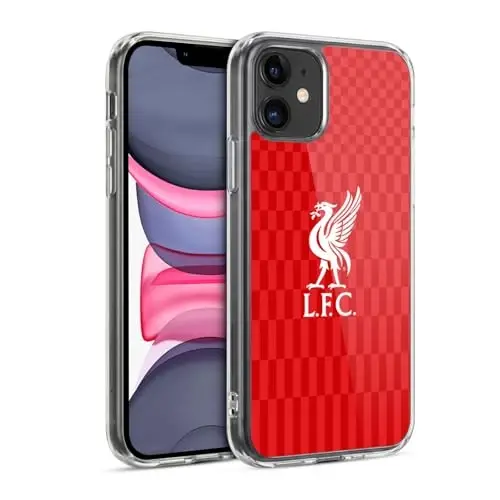 Head Case Designs Officially Licensed Liverpool Football Club White On Red Kit Liver Bird Gel Case [Military Grade Protection] Compatible with Apple iPhone 11 and Compatible with MagSafe - 1