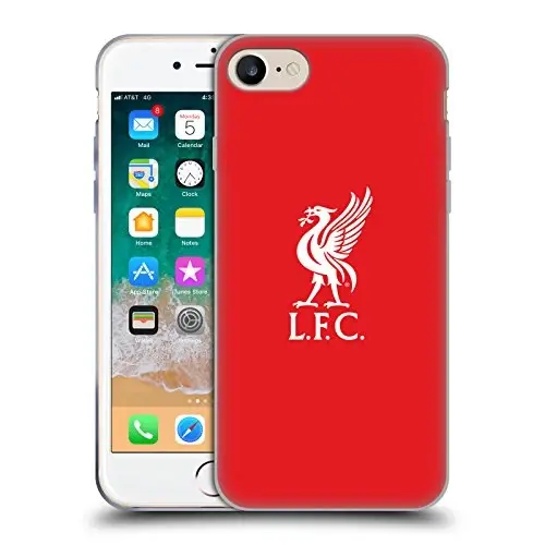 Head Case Designs Officially Licensed Liverpool Football Club White Logo in Red Liver Bird Soft Gel Case Compatible with Apple iPhone 7/8 / SE 2020 & 2022 