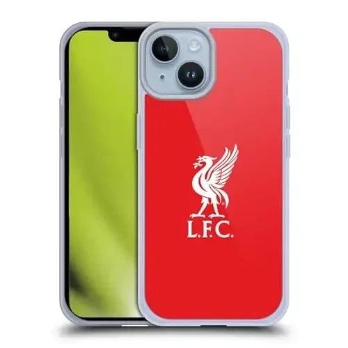 Head Case Designs Officially Licensed Liverpool Football Club White Logo in Red Liver Bird Gel Case [Military Grade Protection] Compatible with Apple iPhone 14 - Modazone