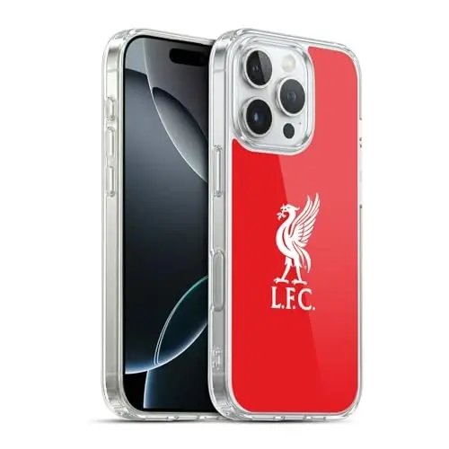 Head Case Designs Officially Licensed Liverpool Football Club White Logo in Red Liver Bird Gel Case [Military Grade Protection] Compatible with Apple iPhone 16 Pro and Compatible with MagSafe - HEAD CASE DESIGNS