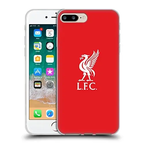 Head Case Designs Officially Licensed Liverpool Football Club White Logo in Red Liver Bird Gel Case [Military Grade Protection] Compatible with Apple iPhone 7 Plus/iPhone and Compatible with MagSafe - 1