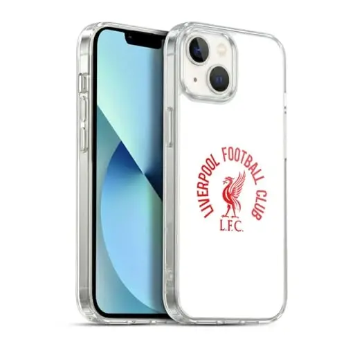 Head Case Designs Officially Licensed Liverpool Football Club Red LFC On White Liver Bird Gel Case [Military Grade Protection] Compatible with Apple iPhone 13 and Compatible with MagSafe - 1