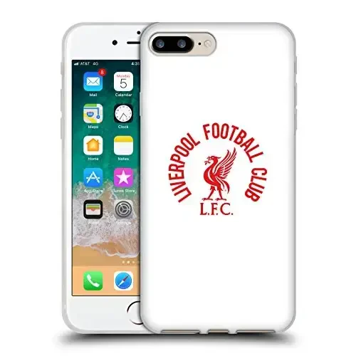 Head Case Designs Officially Licensed Liverpool Football Club Red LFC On White Liver Bird Gel Case [Military Grade Protection] Compatible with Apple iPhone 7 Plus/iPhone 8 Plus 