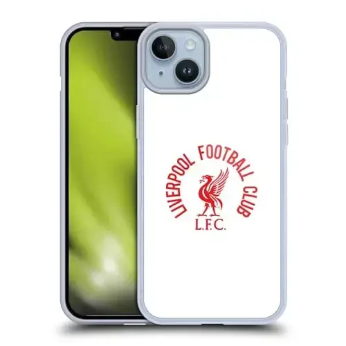 Head Case Designs Officially Licensed Liverpool Football Club Red LFC On White Liver Bird Gel Case [Military Grade Protection] Compatible with Apple iPhone 14 Plus and Compatible with MagSafe 