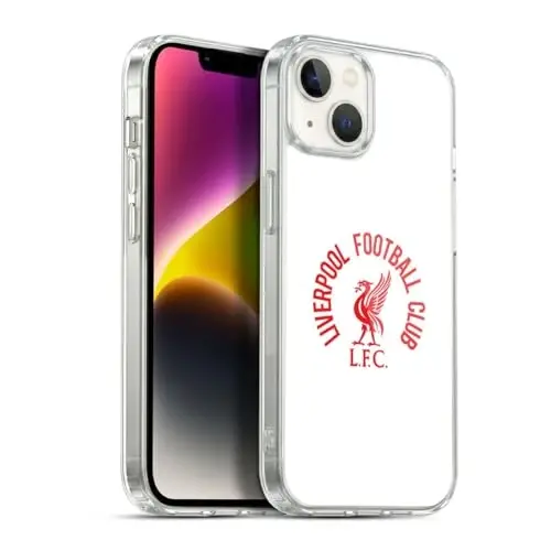 Head Case Designs Officially Licensed Liverpool Football Club Red LFC On White Liver Bird Gel Case [Military Grade Protection] Compatible with Apple iPhone 14 Plus and Compatible with MagSafe - 1