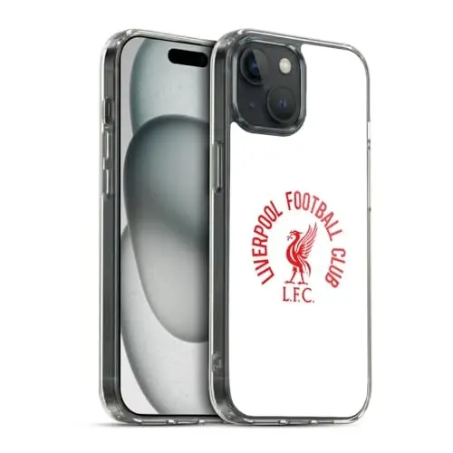 Head Case Designs Officially Licensed Liverpool Football Club Red LFC On White Liver Bird Gel Case [Military Grade Protection] Compatible with Apple iPhone 15 and Compatible with MagSafe - 1