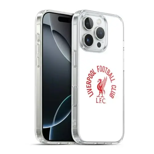 Head Case Designs Officially Licensed Liverpool Football Club Red LFC On White Liver Bird Gel Case [Military Grade Protection] Compatible with Apple iPhone 16 Pro and Compatible with MagSafe - 1