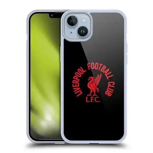 Head Case Designs Officially Licensed Liverpool Football Club Red LFC On Black Liver Bird Gel Case [Military Grade Protection] Compatible with Apple iPhone 14 Plus and Compatible with MagSafe 