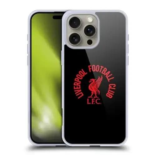 Head Case Designs Officially Licensed Liverpool Football Club Red LFC On Black Liver Bird Gel Case [Military Grade Protection] Compatible with Apple iPhone 16 Pro Max and Compatible with MagSafe 
