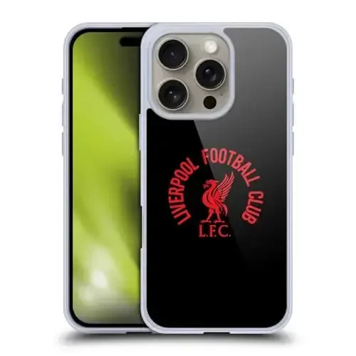 Head Case Designs Officially Licensed Liverpool Football Club Red LFC On Black Liver Bird Gel Case [Military Grade Protection] Compatible with Apple iPhone 16 Pro and Compatible with MagSafe 