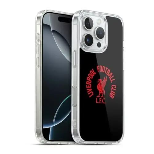 Head Case Designs Officially Licensed Liverpool Football Club Red LFC On Black Liver Bird Gel Case [Military Grade Protection] Compatible with Apple iPhone 16 Pro and Compatible with MagSafe - 1