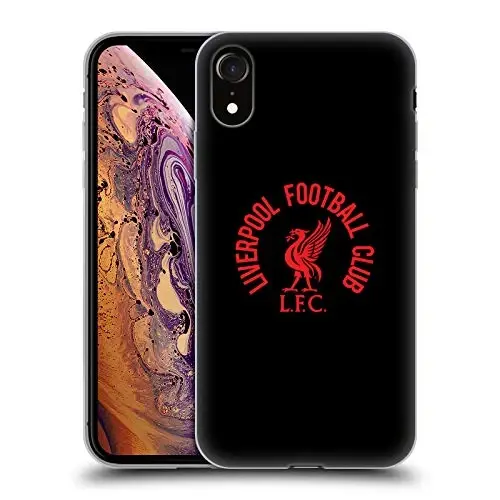 Head Case Designs Officially Licensed Liverpool Football Club Red LFC On Black Liver Bird Gel Case [Military Grade Protection] Compatible with Apple iPhone XR - HEAD CASE DESIGNS