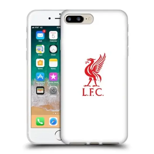 Head Case Designs Officially Licensed Liverpool Football Club Red Logo On White Liver Bird Gel Case [Military Grade Protection] Compatible with Apple iPhone 7 Plus/iPhone and Compatible with MagSafe - 1