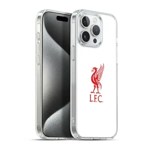 Head Case Designs Officially Licensed Liverpool Football Club Red Logo On White Liver Bird Gel Case [Military Grade Protection] Compatible with Apple iPhone 15 Pro Max and Compatible with MagSafe - 1