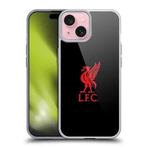 Head Case Designs Officially Licensed Liverpool Football Club Red Logo On Black Liver Bird Gel Case [Military Grade Protection] Compatible with Apple iPhone 15 and Compatible with MagSafe 