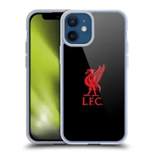Head Case Designs Officially Licensed Liverpool Football Club Red Logo On Black Liver Bird Gel Case [Military Grade Protection] Compatible with Apple iPhone 12 Mini - 1