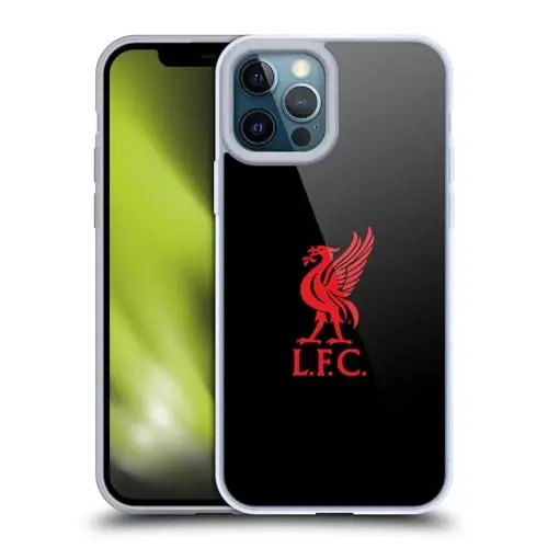 Head Case Designs Officially Licensed Liverpool Football Club Red Logo On Black Liver Bird Gel Case [Military Grade Protection] Compatible with Apple iPhone 12 Pro Max and Compatible with MagSafe - 1