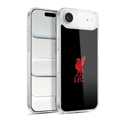Head Case Designs Officially Licensed Liverpool Football Club Red Logo On Black Liver Bird Gel Case [Military Grade Protection] Compatible with Apple iPhone 17 Air and Compatible with MagSafe - 1
