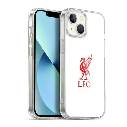 Head Case Designs Officially Licensed Liverpool Football Club Red Logo On White Liver Bird Gel Case [Military Grade Protection] Compatible with Apple iPhone 13 - 1